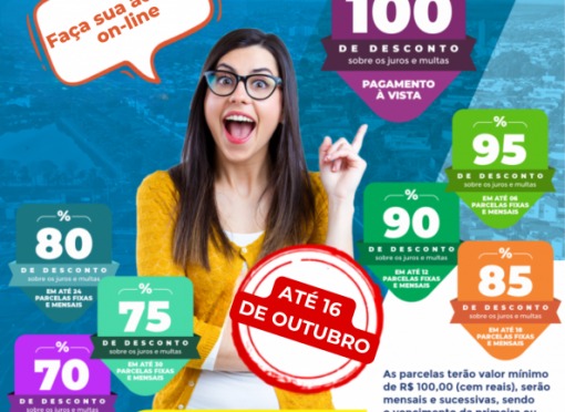 REFIS municipal oferece descontos de até 100% em juros e multas para pagamento de débitos