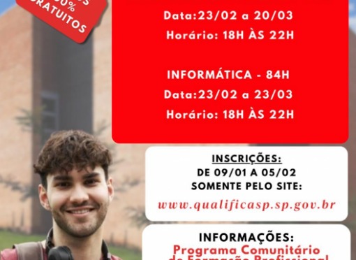 Prefeitura de Leme, Qualifica SP e SEST SENAT abrem inscrições para cursos gratuitos de qualificação