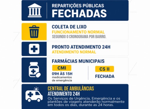 Feriado nacional nas repartições públicas municipais dia 1º de maio