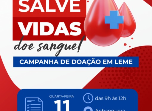 Calendário de doação de sangue 2026, terá início no dia 11 de fevereiro