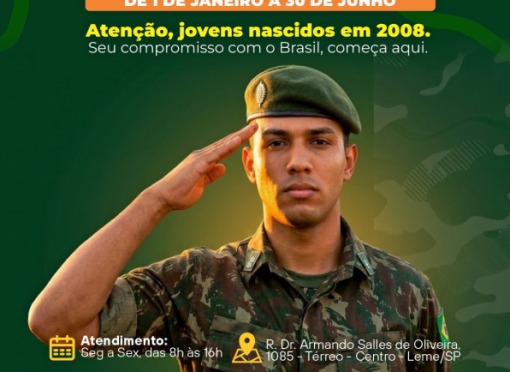 Junta de Serviço Militar informa sobre Alistamento 2026