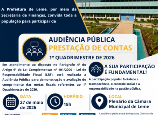 Secretaria de Saúde informa sobre Audiência Pública no dia 27 de maio