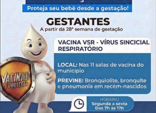 Continua a vacinação para proteger gestantes e bebês do Vírus Sincicial Respiratório (VSR)