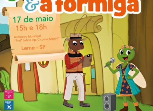 Espetáculo “Era uma vez... A Cigarra e a Formiga” será apresentado em Leme com entrada gratuita