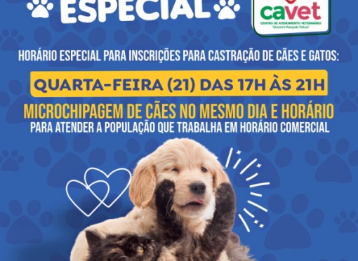 Secretaria do Meio Ambiente realiza microchipagem gratuita e inscrições para castração de cães e gatos no CAVET