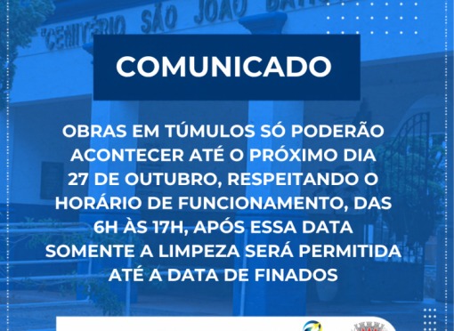 Cemitério Municipal de Leme divulga orientações e programação para o Dia de Finados