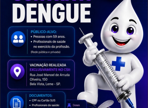 Prefeitura de Leme reforça a importância da vacinação contra a dengue para grupos prioritários