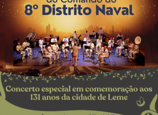 Pela primeira vez, Banda de Música do Comando do 8º Distrito Naval se apresenta em Leme durante as comemorações dos 131 anos da cidade