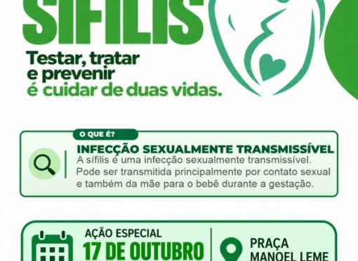 Saúde orienta população sobre prevenção, diagnóstico e tratamento da sífilis
