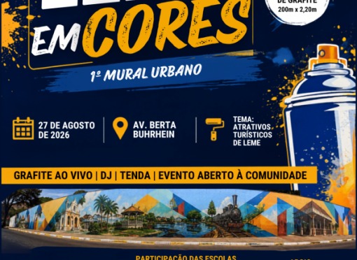 Prefeitura de Leme realiza o maior mural de grafite da cidade com participação de alunos da rede de ensino
