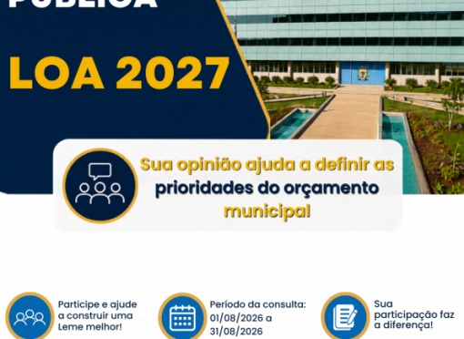 Prefeitura de Leme abre Consulta Pública da LOA 2027 e convida população a definir as prioridades do município