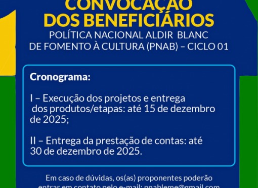 Prefeitura de Leme convoca beneficiários da PNAB para prestação de contas dos projetos culturais