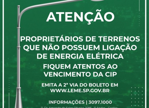 CIP - Contribuição de Iluminação Pública para terrenos