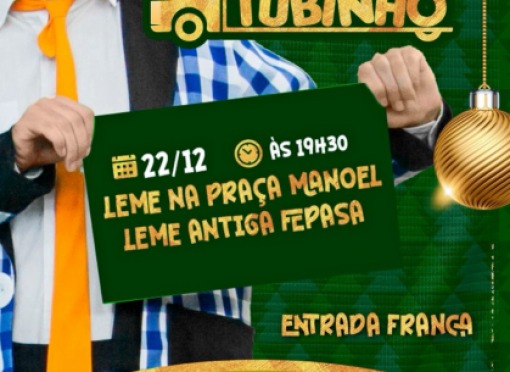 Carreta Show do Tubinho será atração cultural gratuita em Leme no dia 22 de dezembro