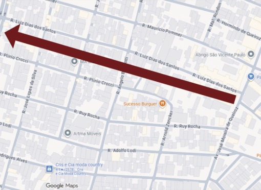 Alterações no sentido de direção de ruas na cidade em 13 de outubro