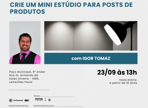 Pontos MIS promove oficina gratuita de fotografia e produção de imagens para produtos em Leme