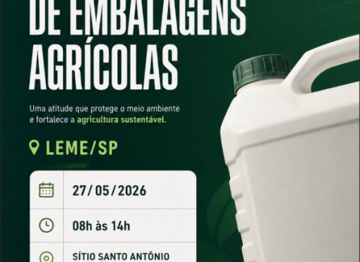 Leme recebe ação itinerante para devolução de embalagens agrícolas no dia 27 de maio