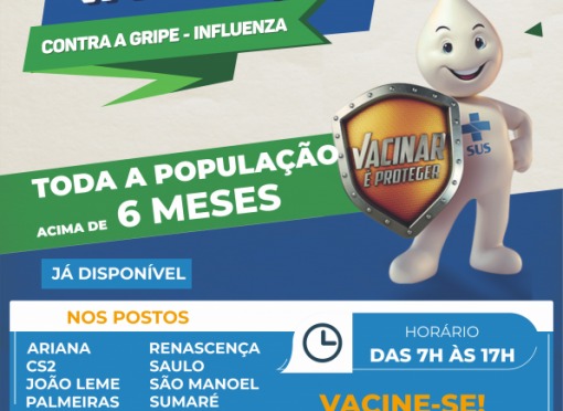 Vacina contra a gripe está liberada para toda população acima de 6 meses de idade em Leme