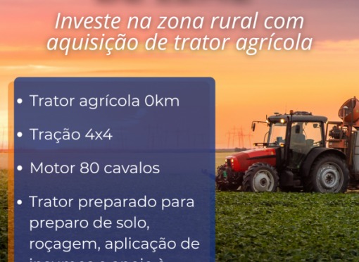 Prefeitura de Leme investe na zona rural com aquisição de trator agrícola