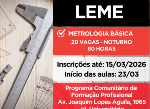 Inscrições abertas para curso de Metrologia Básica pelo programa Novo Emprego