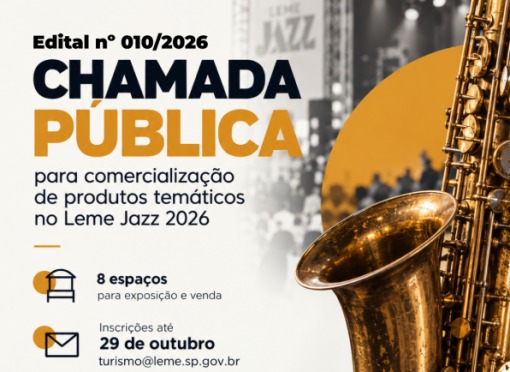 Prefeitura abre chamamento público para comercialização de produtos temáticos no Leme Jazz 2026