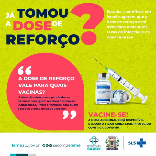 JÁ TOMOU A DOSE DE REFORÇO?