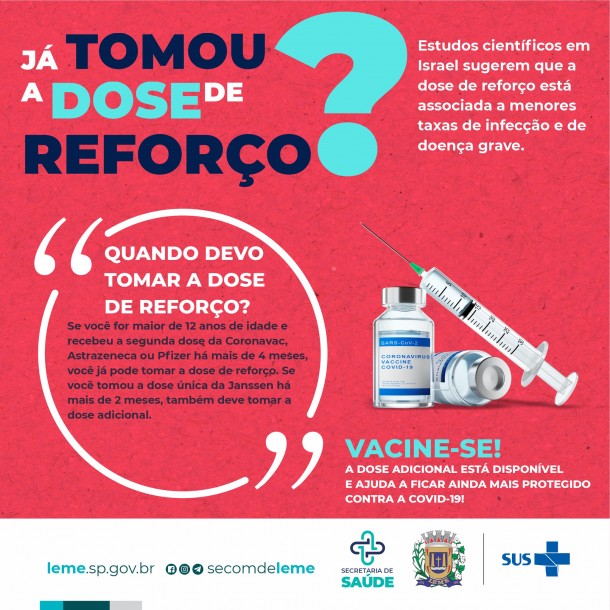 JÁ TOMOU A DOSE DE REFORÇO?