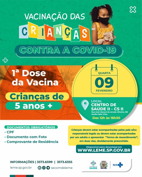 VACINAÇÃO DE CRIANÇAS ACIMA DE 5 ANOS + VACINAÇÃO DE CRIANÇAS ACIMA DE 5 ANOS +