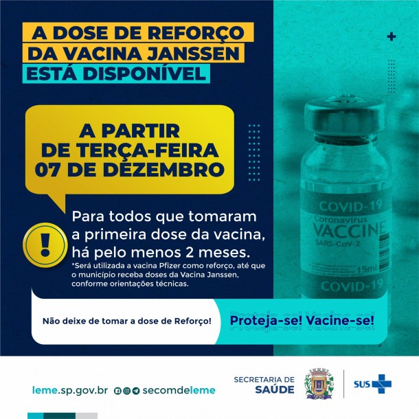 Dose de reforço da Vacina Janssen Dose de reforço da Vacina Janssen