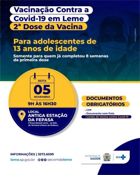 2ª Dose para adolescentes de 13 anos 2ª Dose para adolescentes de 13 anos