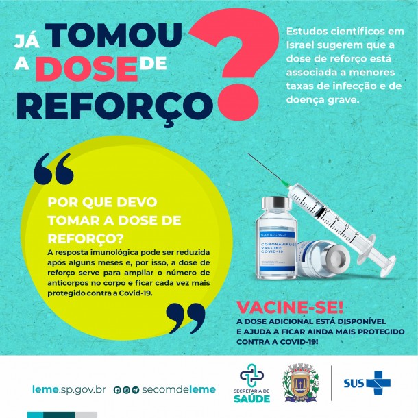 JÁ TOMOU A DOSE DE REFORÇO?